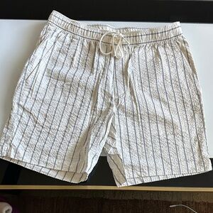 Banana Republic White and Blue Striped Men Shorts